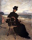 Famous Seated Paintings - A Lady Seated On A Veranda